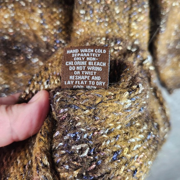 Adrienne Vittadini Studio Womens Sweater Size L Turleneck Striped Sparkle Knit - Picture 7 of 10